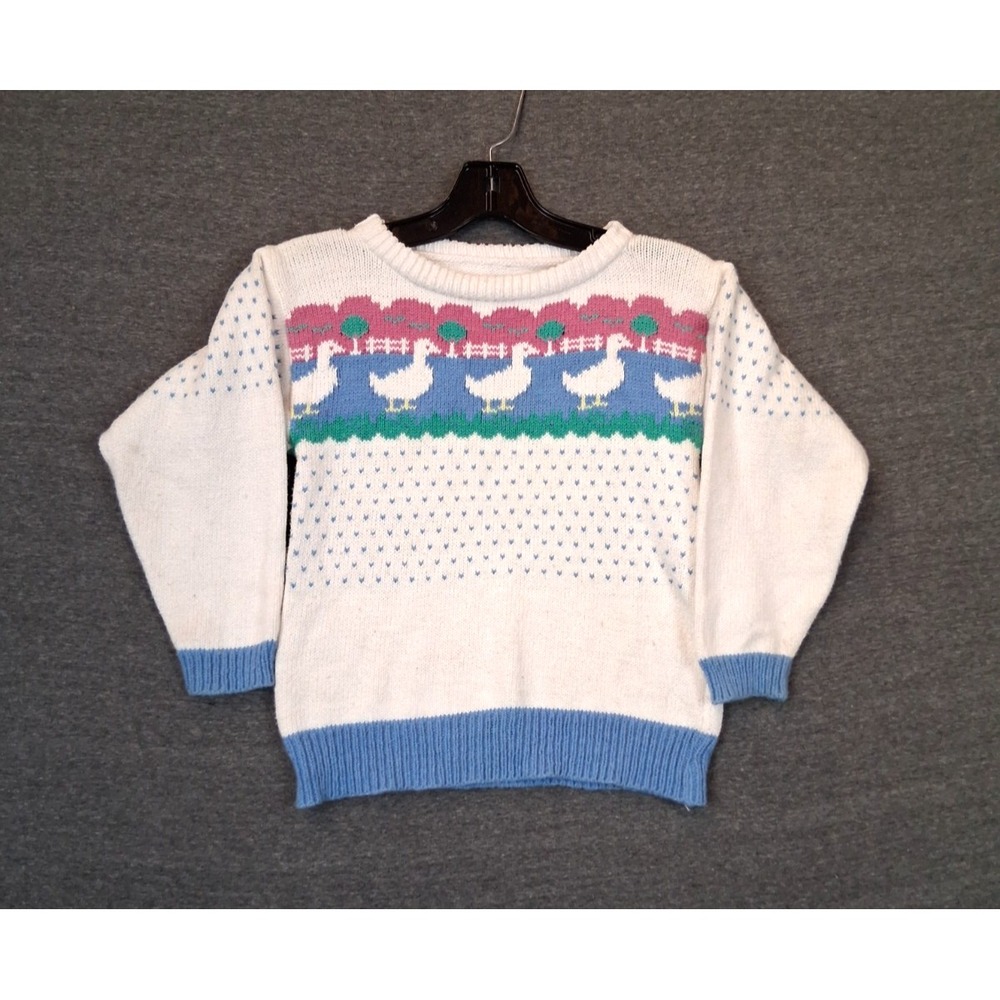 The Maine Mad Hatter Childs Sweater 5 White Duck Coastal Country Cottage VTG USA